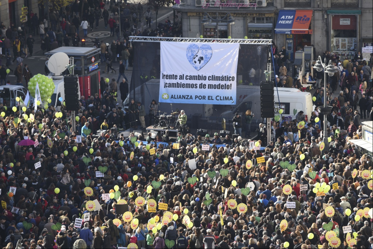 Puerta del Sol a  la llegada de la Manifestación- Foto Alianza por el Clima