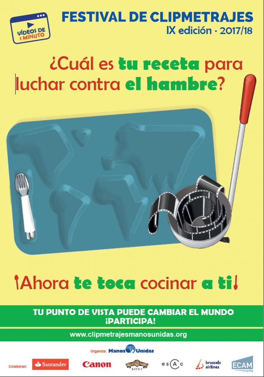 Cartel de 2017 para el IX Festival de Clipmetrajes de Manos Unidas