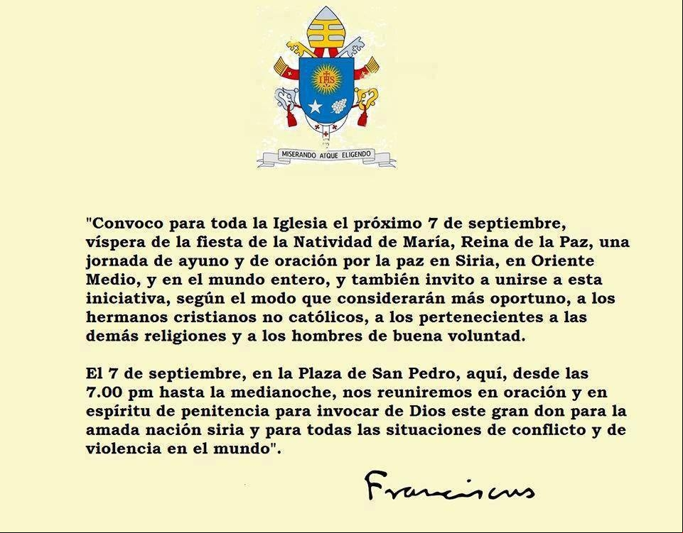Jornada de oración por la paz en Siria