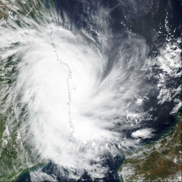 El ciclón Kenneth golpea Mozambique. Imagen: Captura de pantalla de rtve.es 