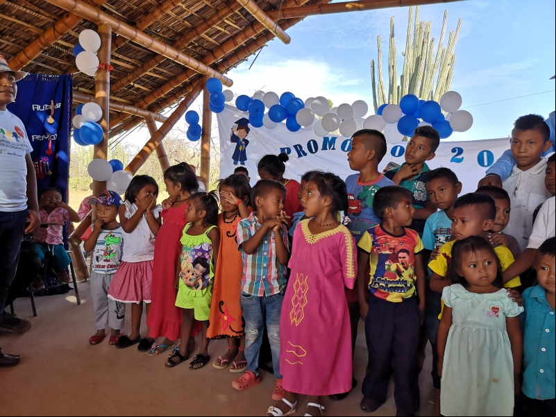 Niños en una ranchería de la Guajira. Foto: Marta Carreño/Manos Unidas en La Guajira  ​