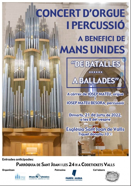 Concierto de órgano y percusión en Valls