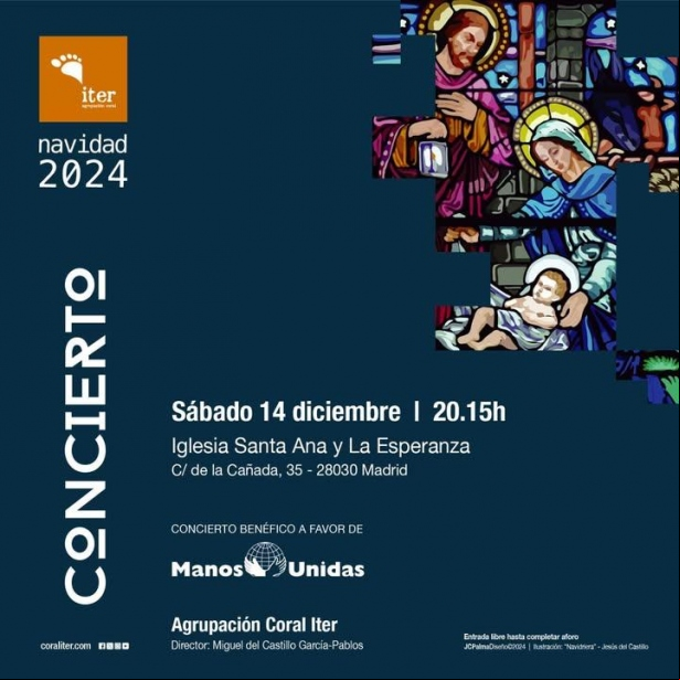 Cartel del Concierto de Navidad 2024 de Manos Unidas Madrid