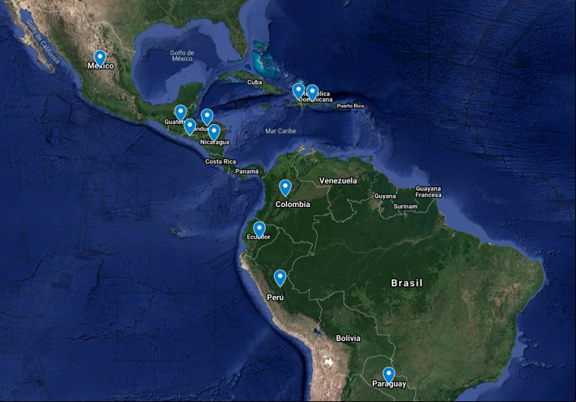 Mapa de los proyectos de emergencia contra el coronavirus en América Latina