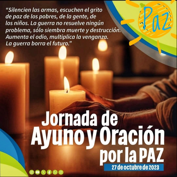Cartel de la Jornada de Ayuno y Oración por la Paz convocada por el Papa Francisco