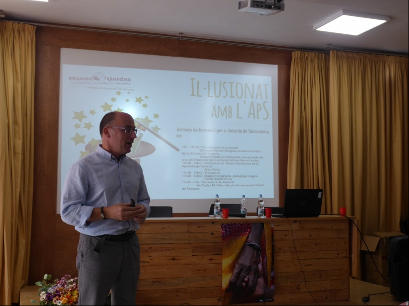Alex Visús, presentando el proyecto Aprenentatge Servei