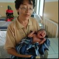 Uno de los primeros bebés nacidos en la maternidad de Estaquinha