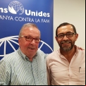 El presidente de Manos Unidas Barcelona, Joan Martí, junto a Sergio Godoy