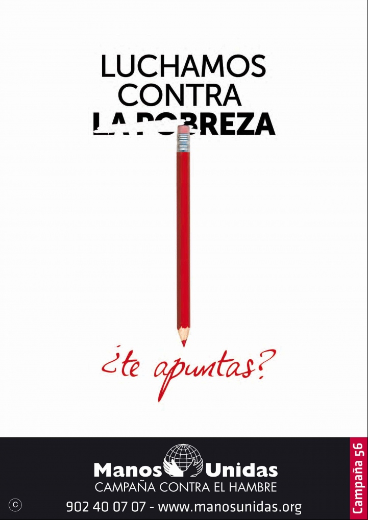 Cartel de la campaña 56 de Manos Unidas- Autor Alfredo León