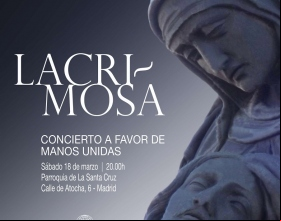 Cartel del concierto Lacrimosa de la Coral ITER a beneficio de Manos Unidas