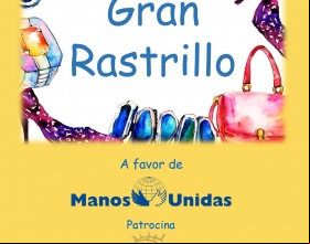 Cartel del rastrillo solidario en el hotel Wellington a favor de Manos Unidas Madridf