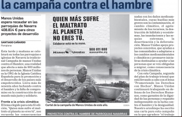 La Iglesia se vuelca en la campaña contra el hambre en Diario de Navarra