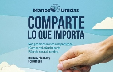 Cartel de la Campaña 59 de Manos Unidas "Comparte lo que Importa"