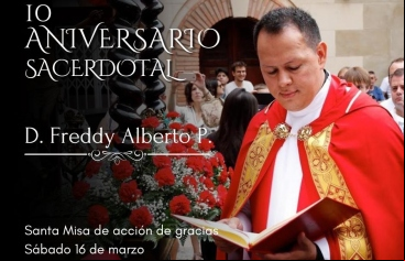 X Aniversario Sacerdotal de D. Freddy Pérez, Consiliario de Manos Unidas y párroco de Cariñena