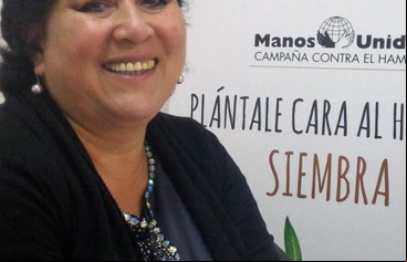 Sonia Brito a su visita a Manos Unidas.