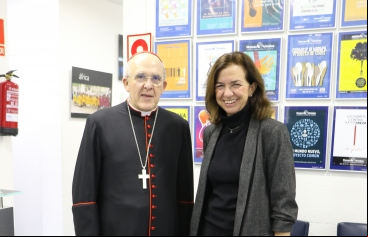 D. Carlos Osoro con Clara Pardo, presidenta de Manos Unidas. Foto: Manos Unidas/Irene H-Sanjuán.