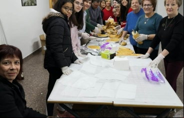 Cena del hambre en la delegación comarcal de Requena de Manos Unidas Valencia.